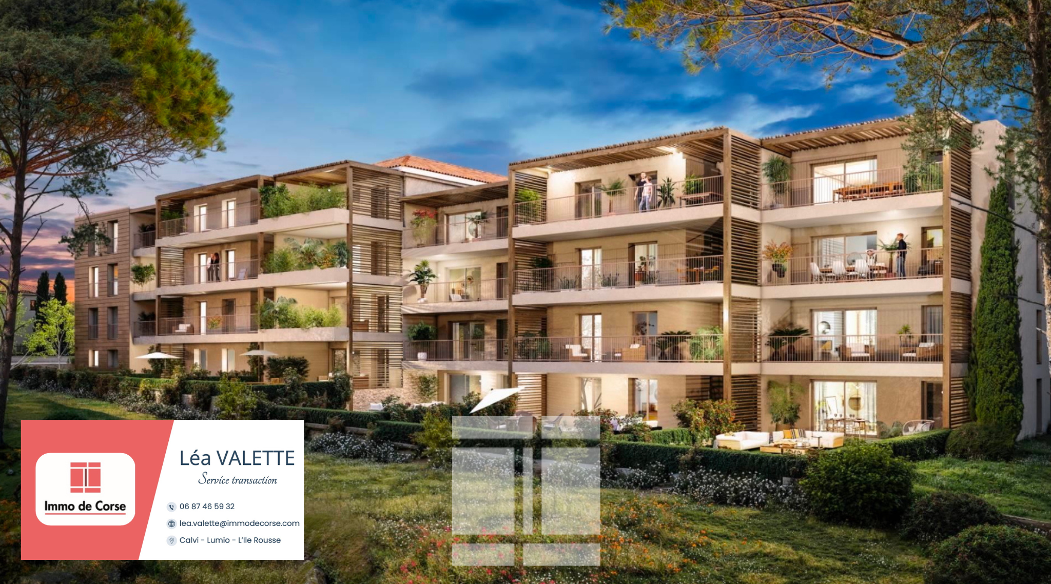 A VENDRE - T2 - 300M DE LA PLAGE - 47m2 AVEC TERRASSE ET JARDIN - CALVI