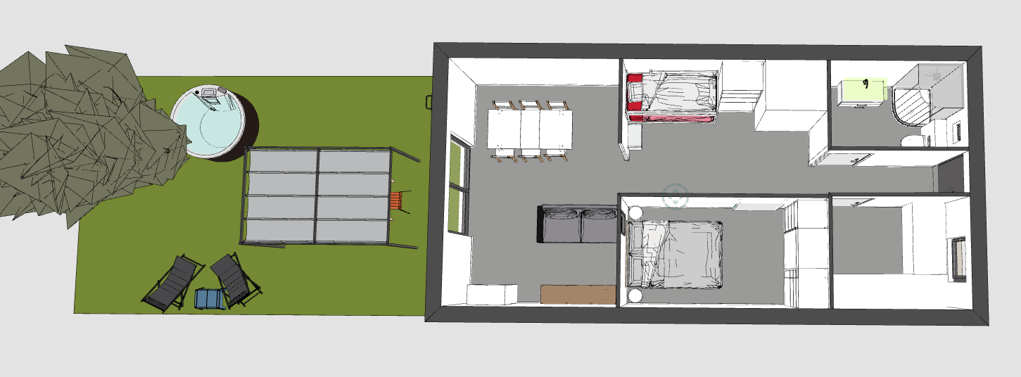 BORGO - Mini villa T2 avec jardin avec mer et commerces à pieds