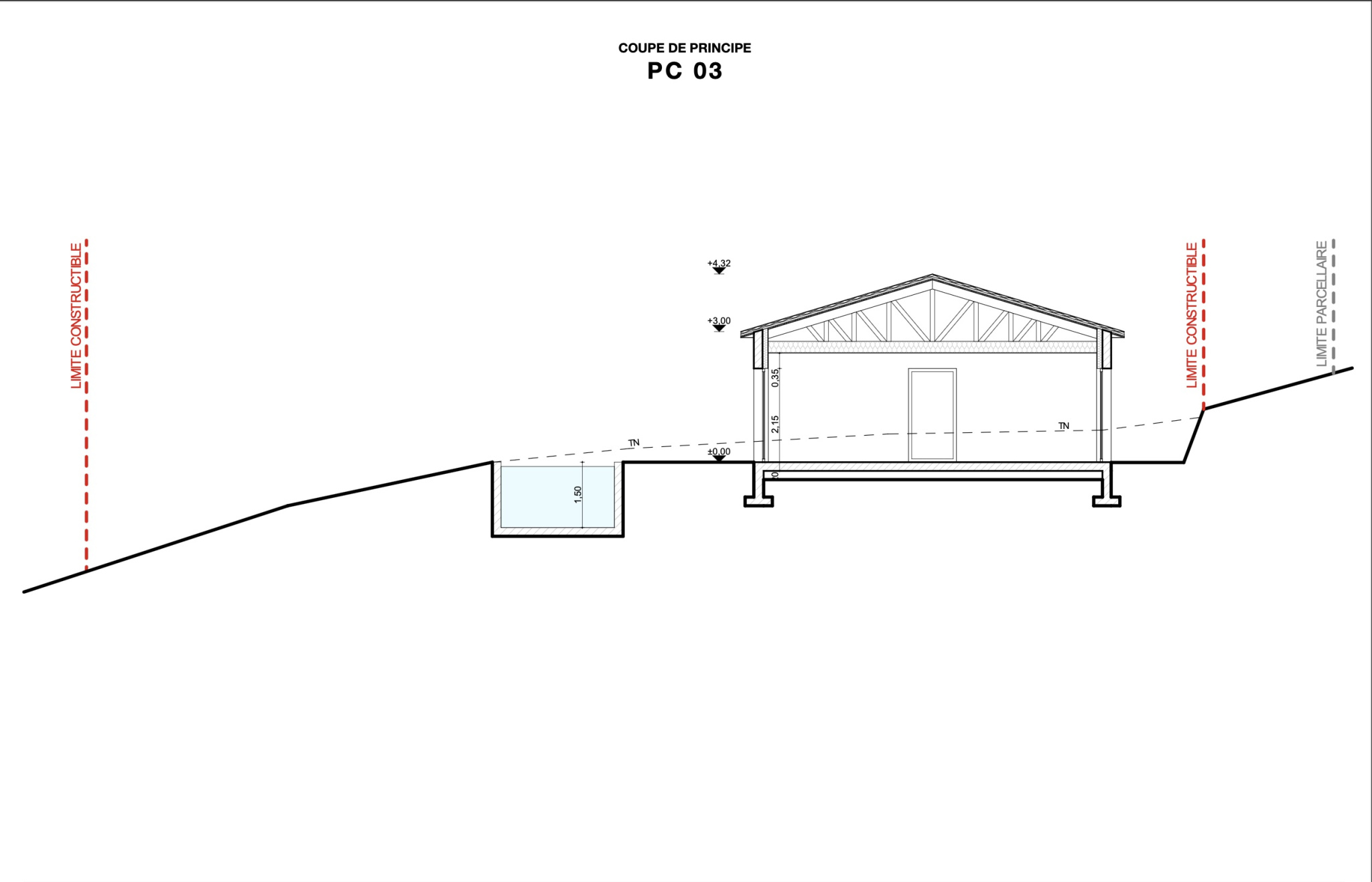 Terrain constructible 900m2 - Permis de construire accépté